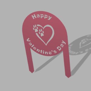 Happy Valentine's Day Pet Paws Heart stake
