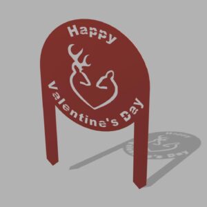 Happy Valentine's Day Deer Heart stake